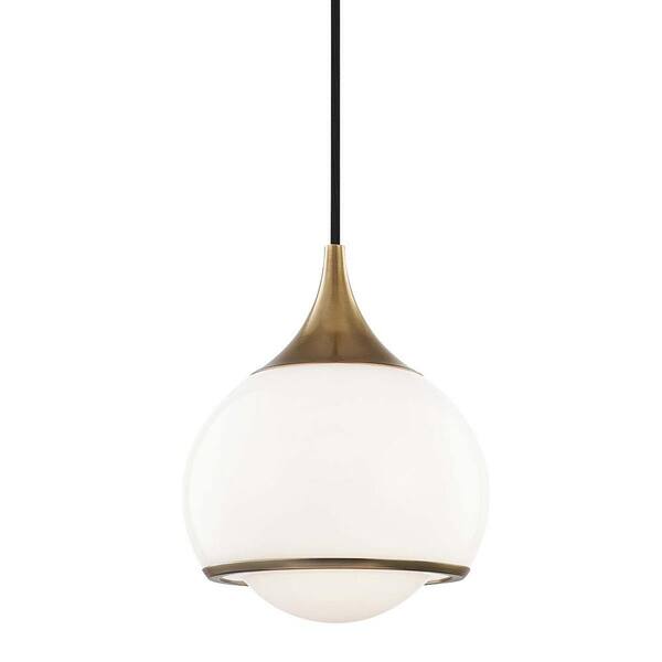 Mitzi by Hudson Valley Lighting Reese 1-Light Aged Brass Small Pendant