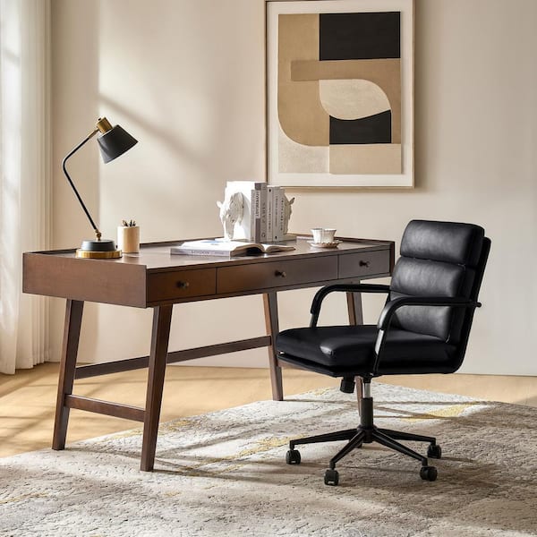 JAYDEN CREATION Rafael 2-Piece 60 W Rectangular Walnut Wood