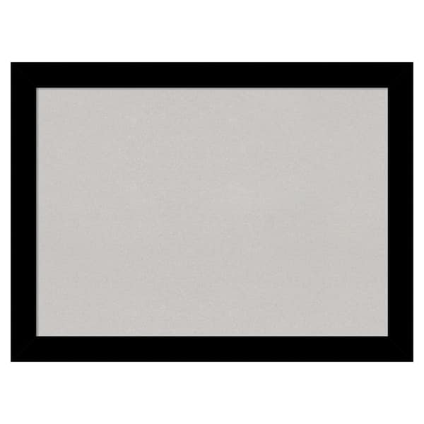 Amanti Art Brushed Black Framed Grey Corkboard 31 in. x 23 in Bulletin Board Memo Board