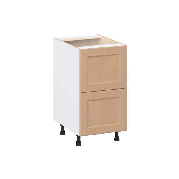 Lakewood 18 in. W x 24.5 in. D x 34.5 in. H Assembled Shaker Drawer Base Kitchen Cabinet in Sugar Cookie with 2-Drawers