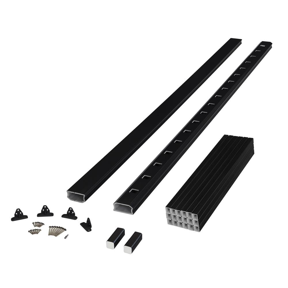BRIO 42 in. x 96 in. (Actual: 42 in. x 94 in.) Black PVC Composite Line Rai