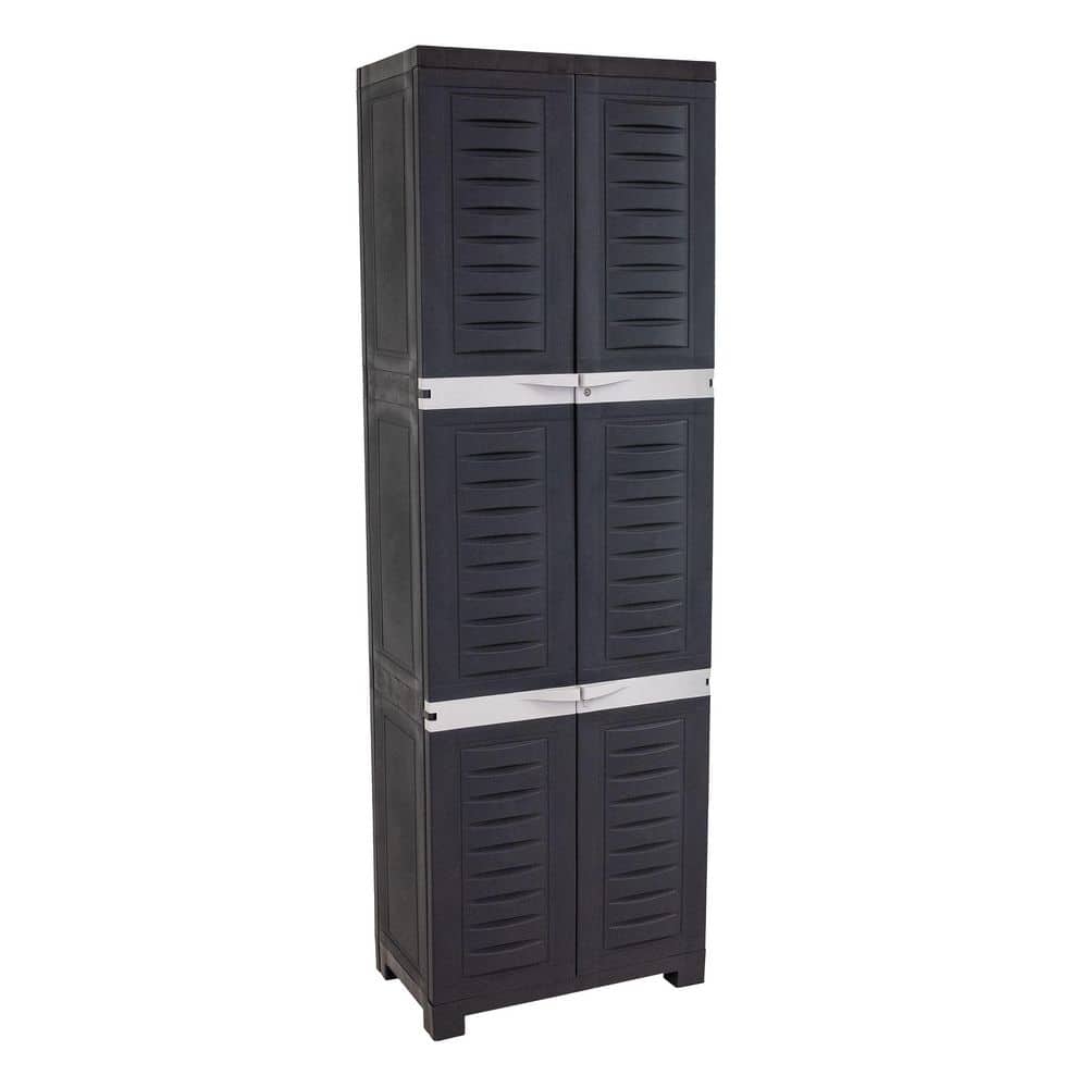 Lockable Storage 23.25 in. W x 72 in. H x 13.75 in. D Freestanding Cabinet with 4 Adjustable Shelves in Shadow price history on PriceWatchPro