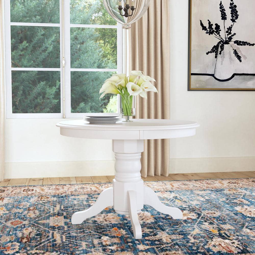 Warwick Off-White Round Wood Dining Table, 42"