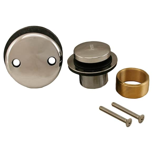 Non-Threaded Bathtub Flip-Top Drain Stopper with Snap-In Flange