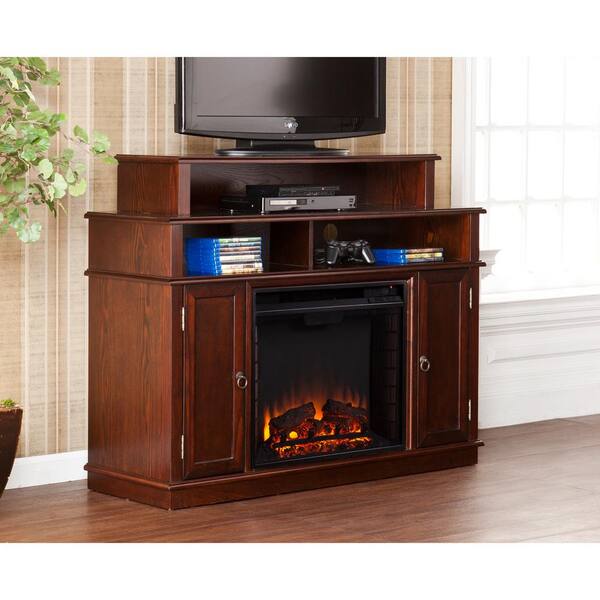 Southern Enterprises Abington 47.75 in. W Media Stand Electric Fireplace in Espresso
