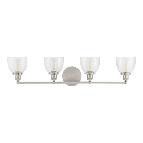 Home Decorators Collection Evelyn 37.5 in. 4-Light Brushed Nickel ...