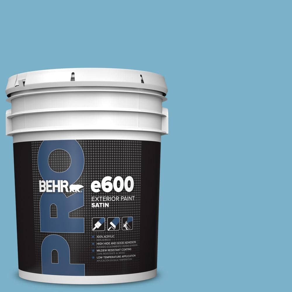 Behr Pro 5 Gal. #m490-4 Frisky Blue Satin Exterior Paint Pr64005 - The 