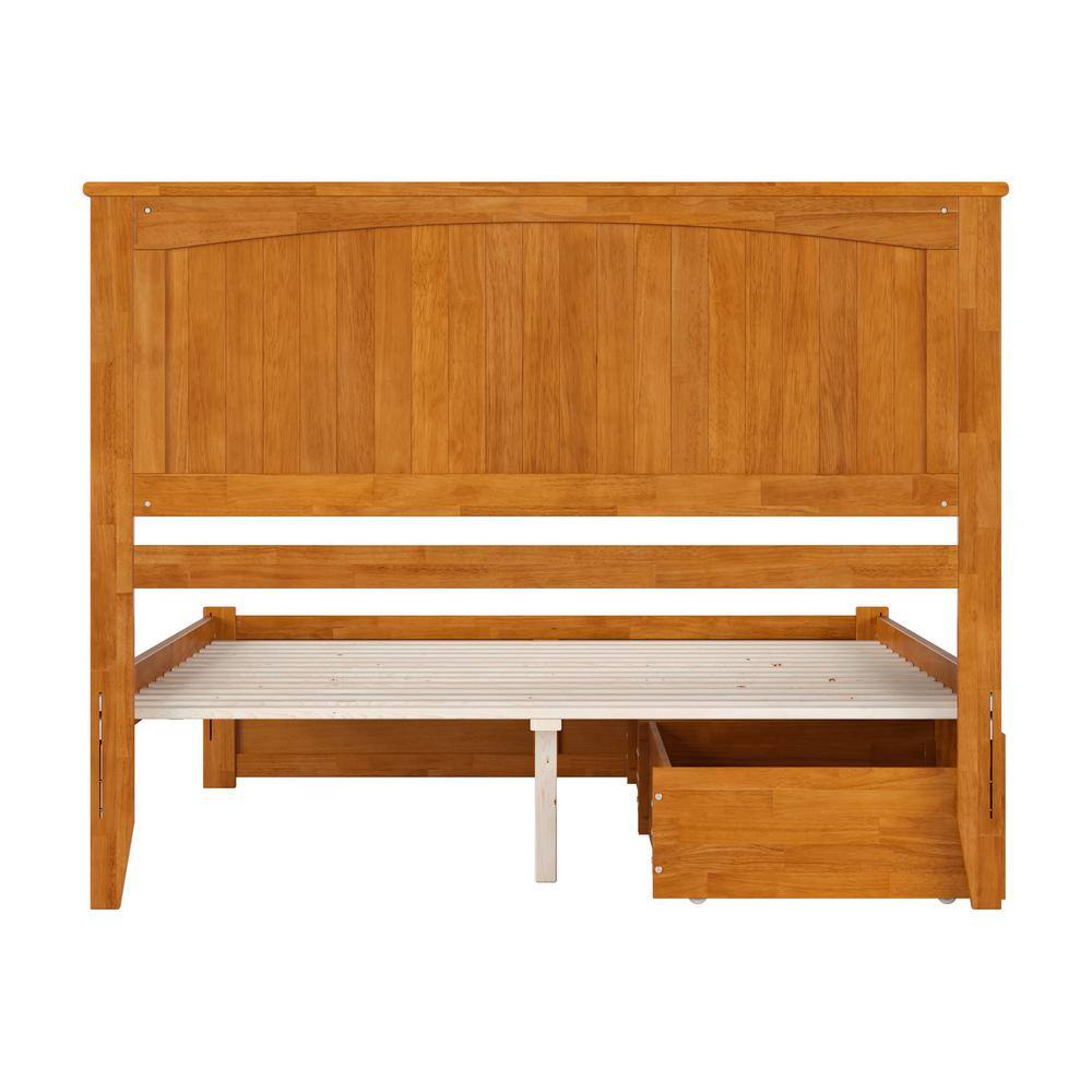 Nantucket Light Toffee Queen Wood Platform Bed with Storage Drawers