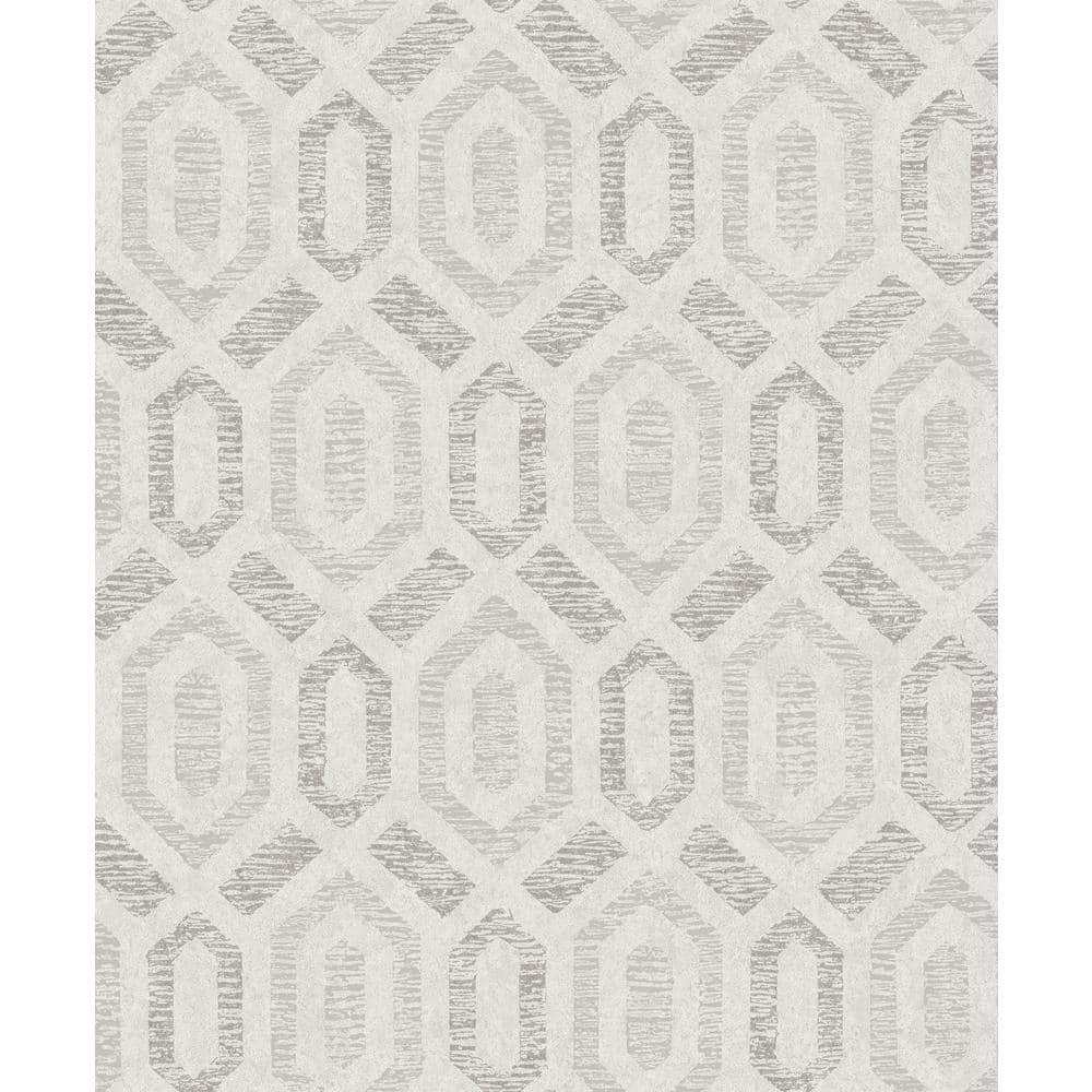 A-Street Prints Grey Latona Platinum Diamond Geometric Wallpaper Sample ...