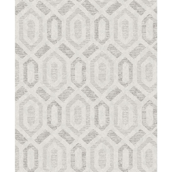 A-Street Prints Grey Latona Platinum Diamond Geometric Wallpaper Sample