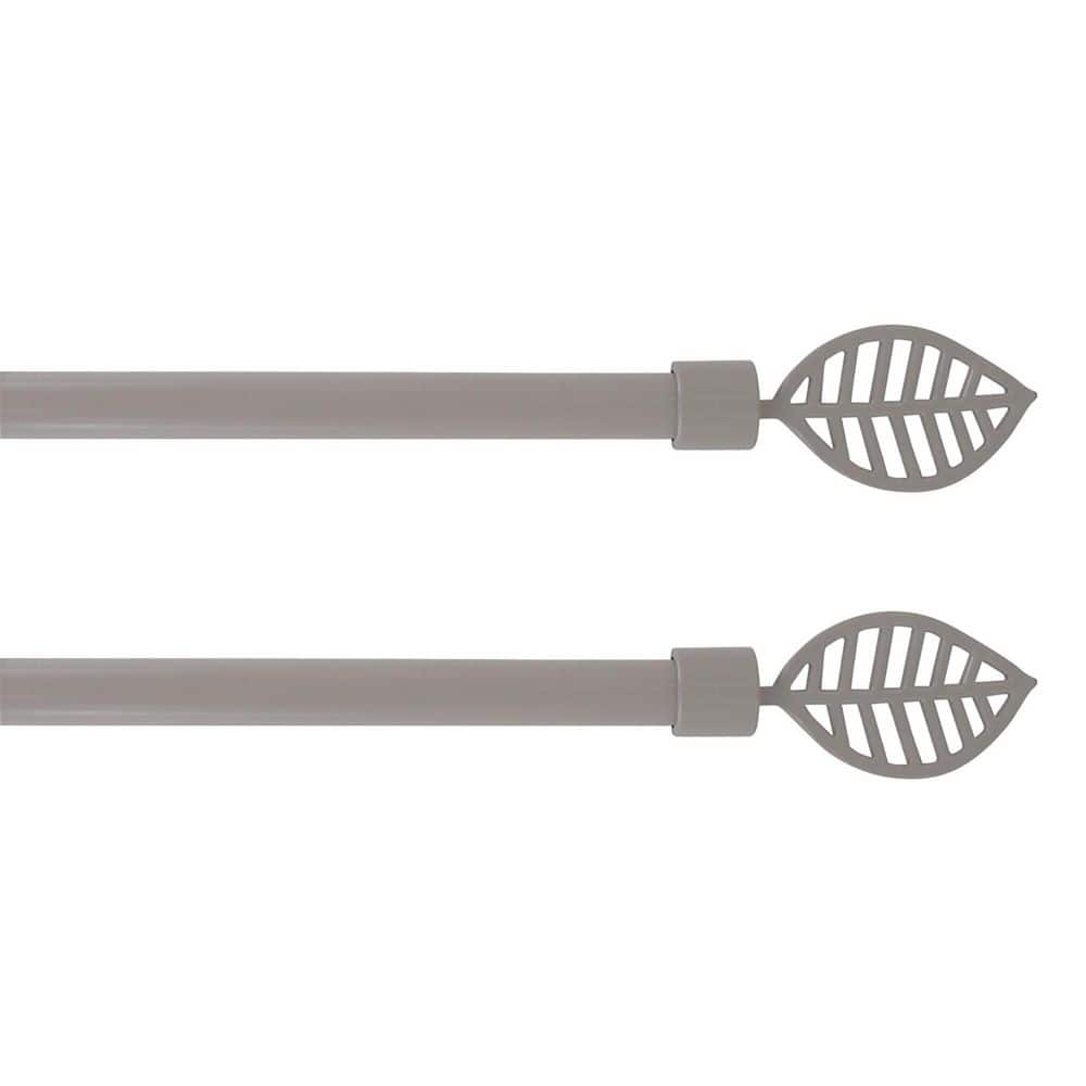 50 in. - 82 in. 2 Adjustable 5/8 in. 2 Single Window Curtain Rods in Taupe 