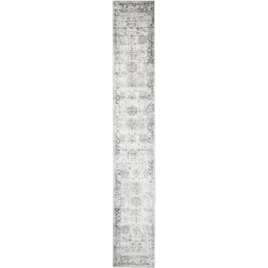 Sofia Casino Gray 2 ft. x 13 ft. Medallion Runner Rug