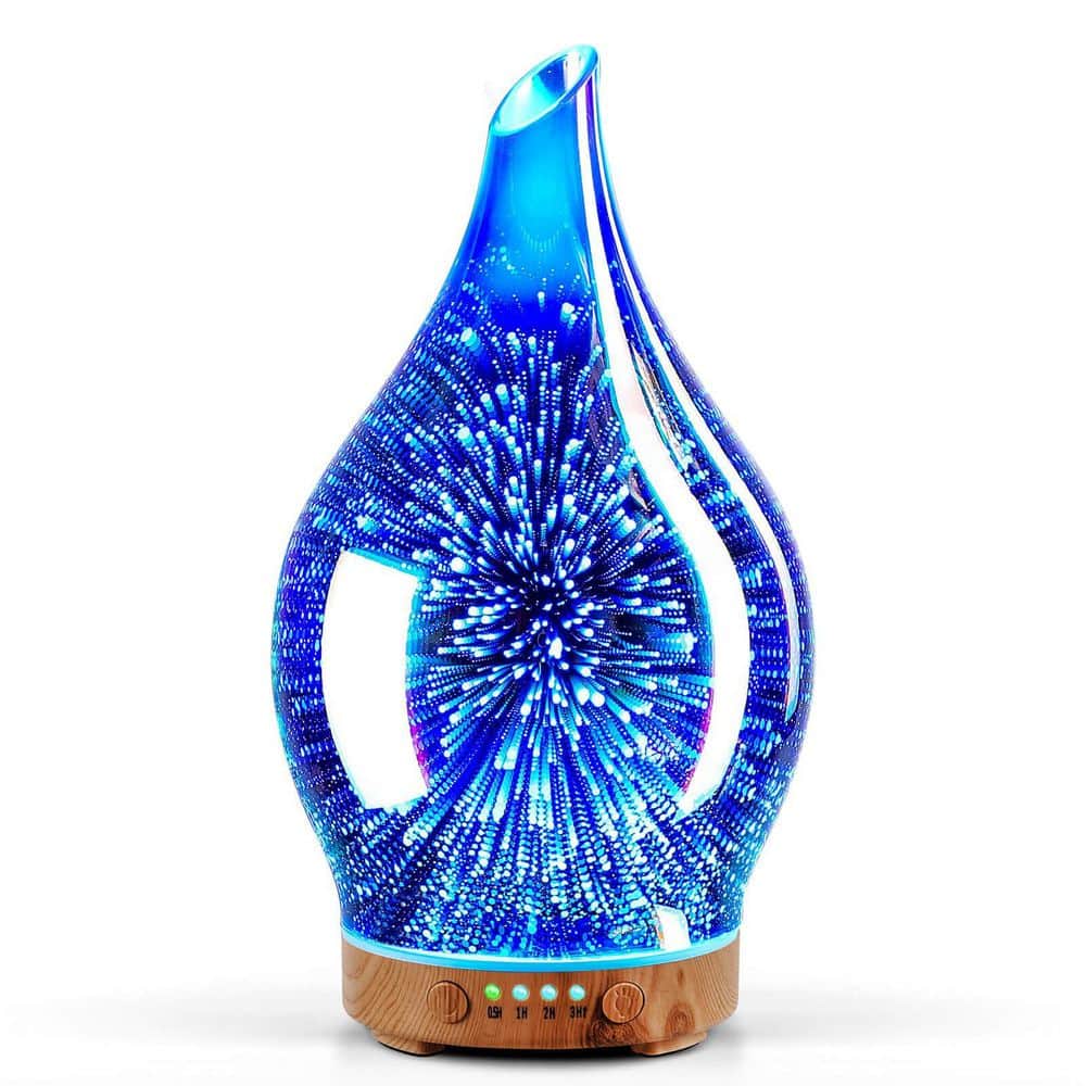 1-Piece Bathroom Accessory Set in Blue, Oil Diffuser 3D Glass Aromatherapy Ultrasonic Humidifier, Timer Setting price history on PriceWatchPro