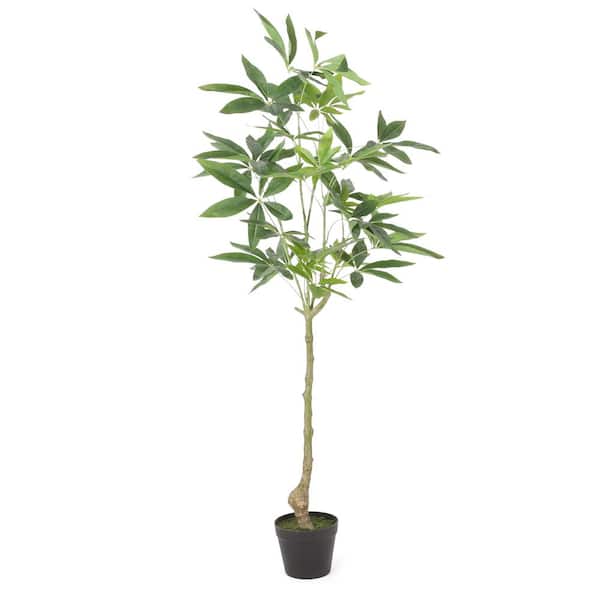 CONGE IMPORT LLC 3.9 ft. Artificial Pachira Aquatica Tree in Pot, Natural-looking Artistic Home Decorative Forever green Will not wither