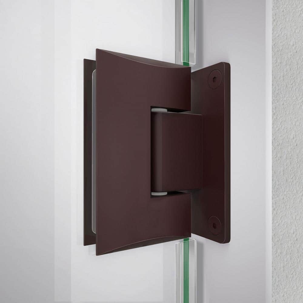 Unidoor-LS 30" x 72" Frameless Clear Glass Shower Door with Black Hardware