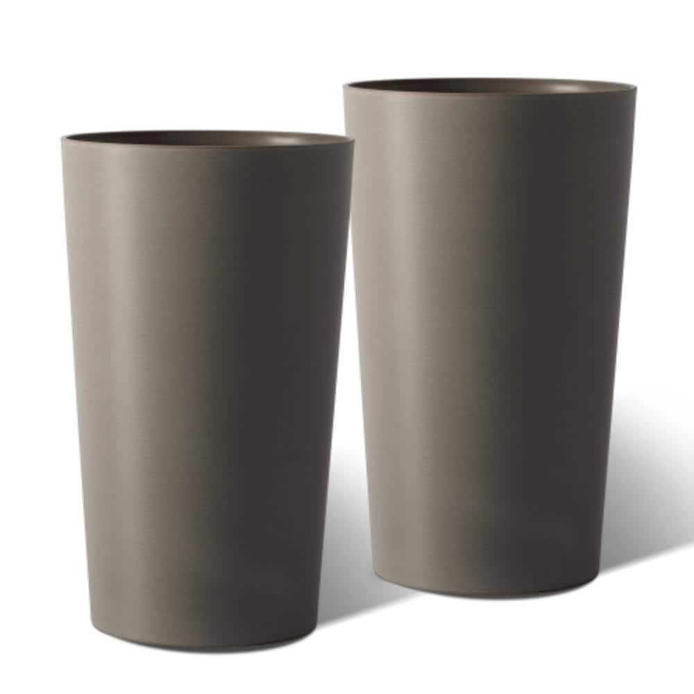 Elvora 21.7 in. Brown Round Tapered Planter (2-Pack) for Indoor/Outdoor Use price history on PriceWatchPro
