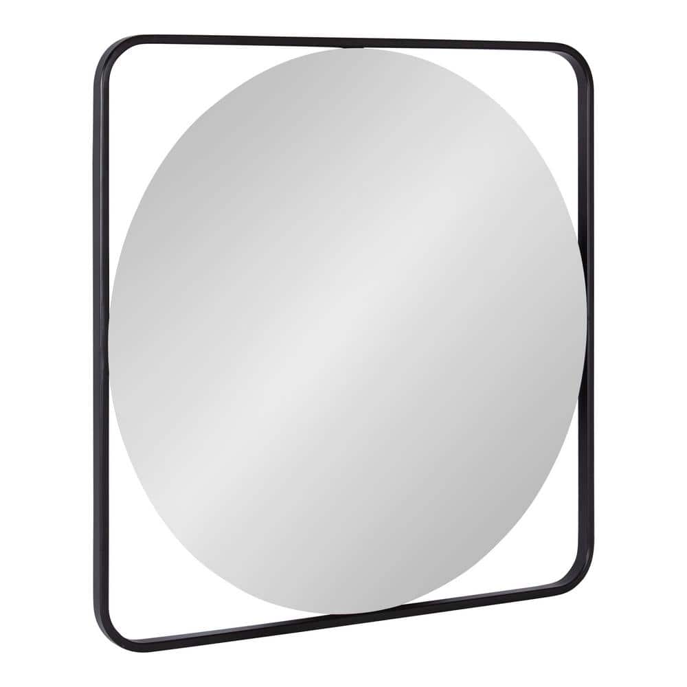 27" Square Silver Iron Vanity Wall Mirror