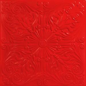 Spanish Silver Red 1.6 ft. x 1.6 ft. Decorative Foam Glue Up Ceiling Tile (21.6 sq. ft./case)