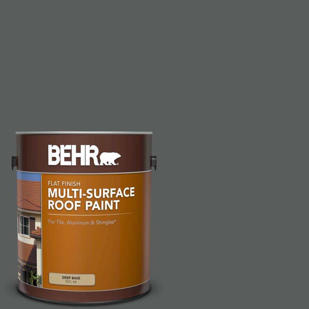 1 gal. #N520-6 Asphalt Gray Flat Multi-Surface Exterior Roof Paint