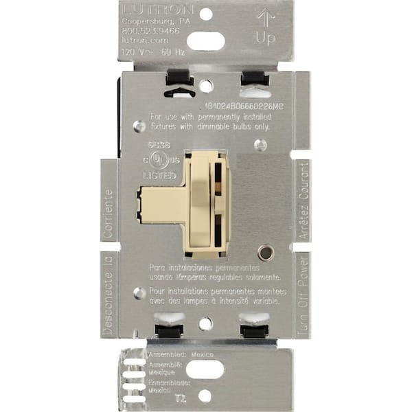 Lutron Toggler Dimmer Switch for Magnetic Low-Voltage, 600-Watt/3-Way, Ivory (AYLV-603P-IV)