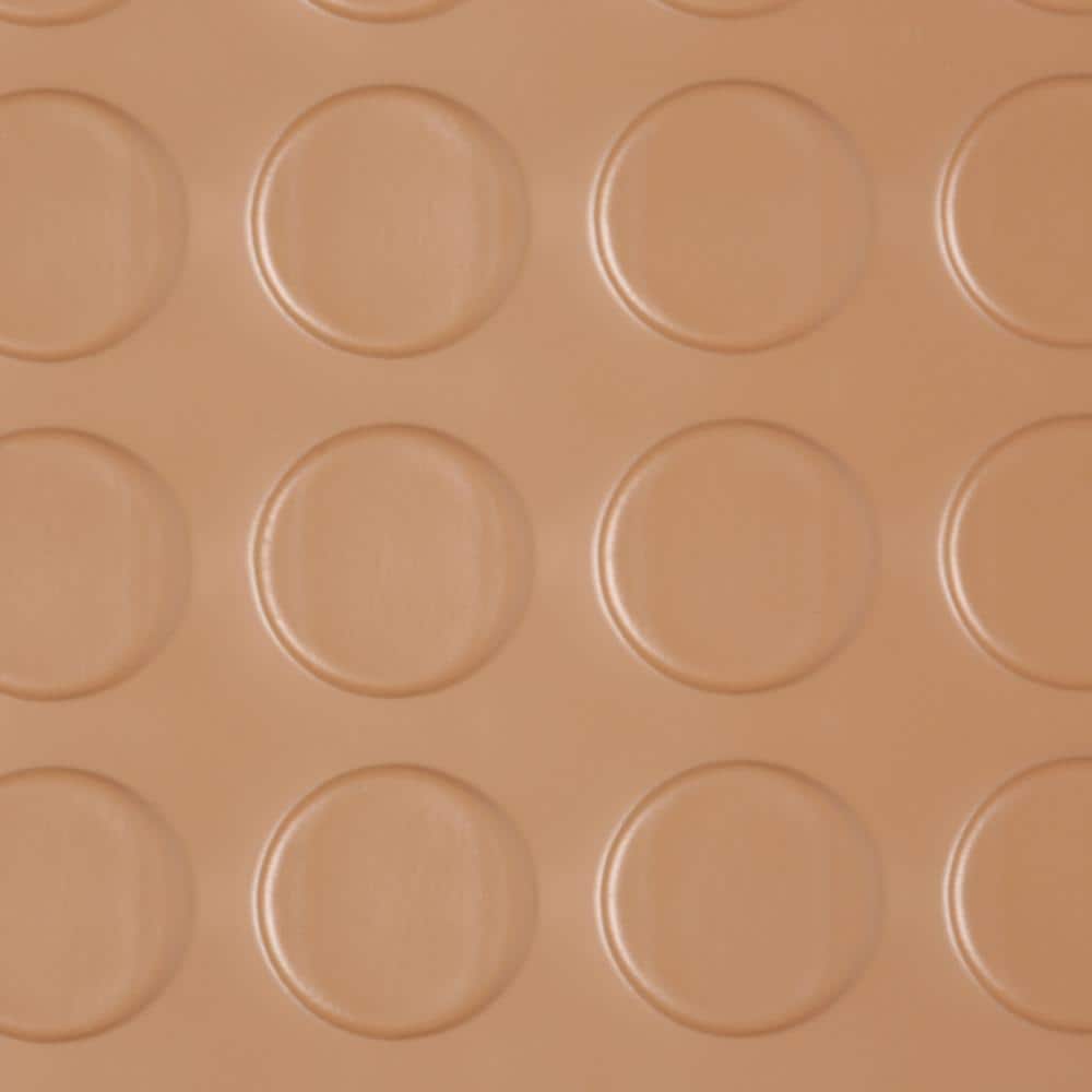 Sandstone Raised Coin Pattern Vinyl Garage Flooring Mat, 7.5 ft. x 17 ft.