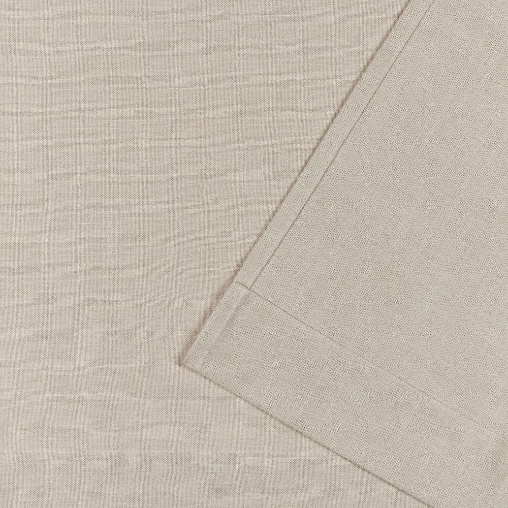 Natural Cotton Blend Light Filtering Tab Top Curtain Panels