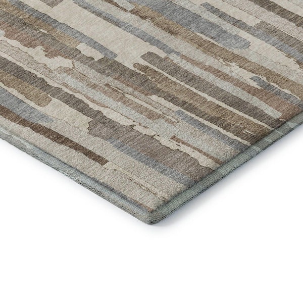 Mayfield Premium Machine Washable Abstract AMF1314 Ivory 3 ft. x 5 ft. Area Rug