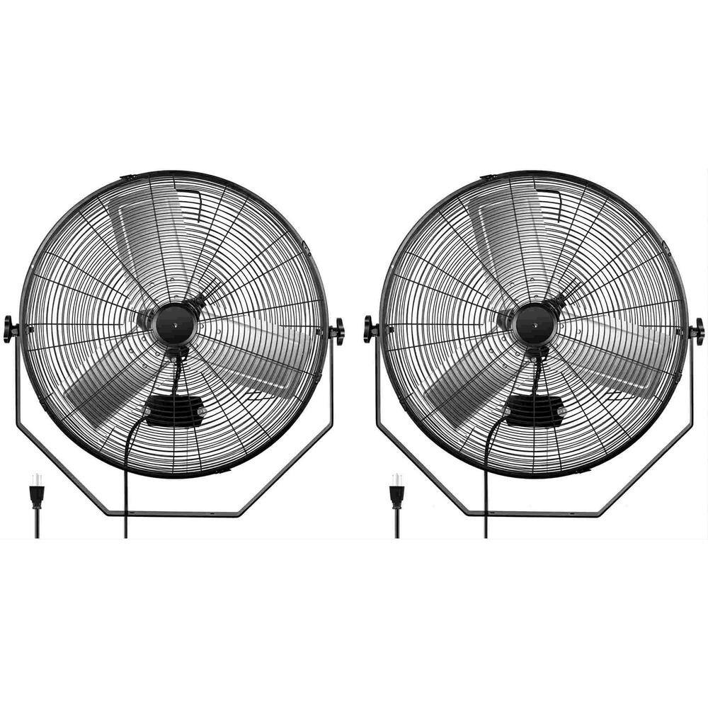 Powerful Silent Industrial 24 in. 3 fan speeds Wall Fan in Black with High 