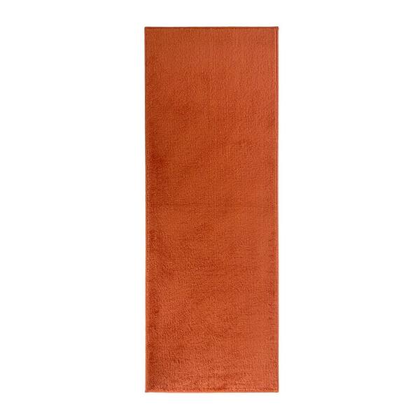 Custom Size Runner Rug Soft Collection Solid Orange 36 in. W x 192 in. L Stair Runner 48 sq. ft.