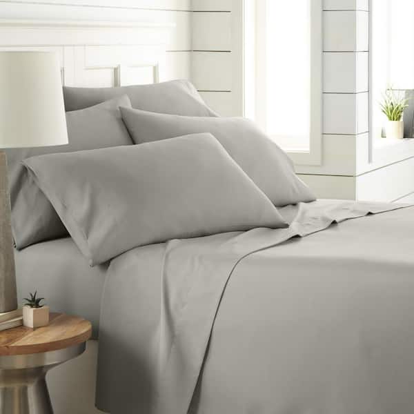 Southshore Fine Linens Vilano Series 21 in. Extra-Deep Pocket 4-Piece Grey Microfiber Twin Sheet Set