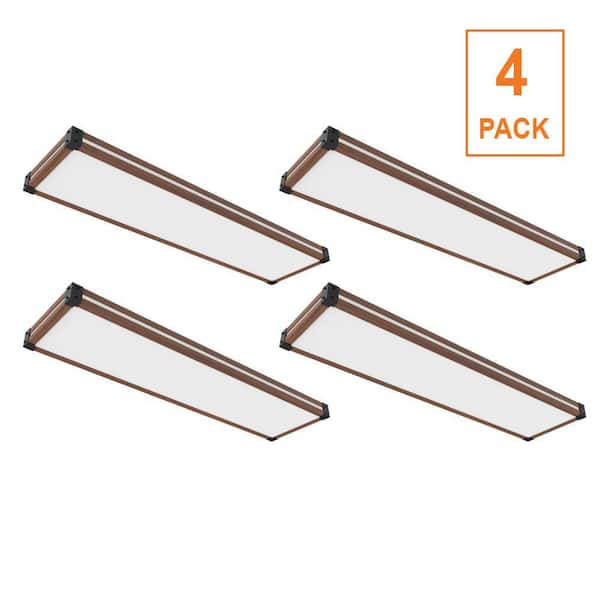 ETI LIGHTING 4-Pack ESSEX 4 ft. x 13 in. LED Flush Mount Light w