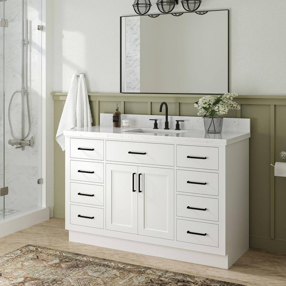 Hepburn 54" White Freestanding Single Basin Vanity Set