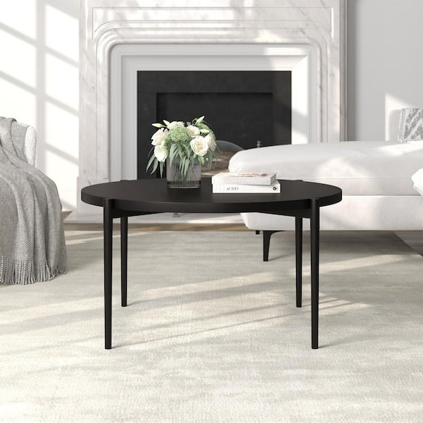 Wayne 32 in. Blackened Bronze Round Metal Top Coffee Table