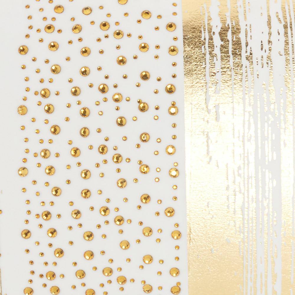 Gold and White Embroidered Lumbar Pillow with Metallic Stripes