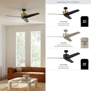 Almere 56 in. Indoor Satin Black Downrod Mount Ceiling Fan with Wall Control