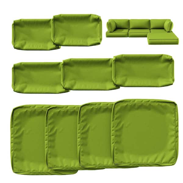 Kimunuk 9-Piece 25.6 in. Outdoor Cushion Covers Grass Green