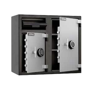 6.7 cu. ft. All Steel Depository Safe with Two Electronic Locks in 2-Tone, Black and Grey