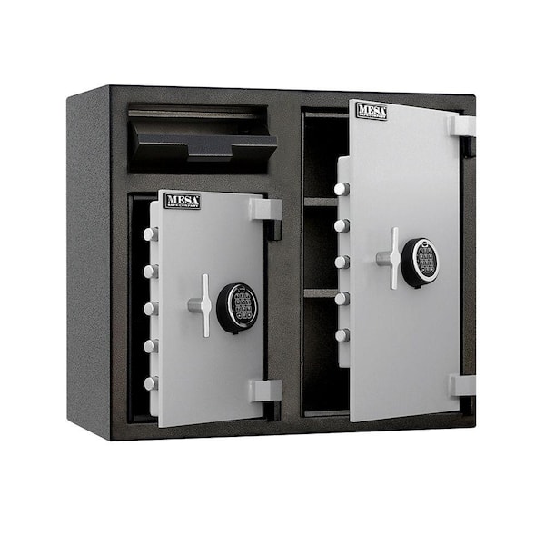 MESA 6.7 cu. ft. All Steel Depository Safe with Two Electronic Locks in 2-Tone, Black and Grey