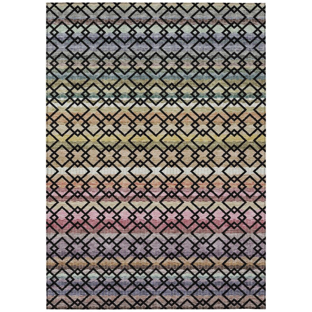 Chantille Machine Washable Indoor/Outdoor Abstract ACN2531 Black 8 ft. x 10 ft. Area Rug price history on PriceWatchPro