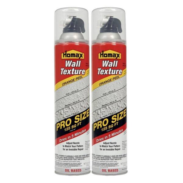 Homax Wall Texture, Pro Size, Orange Peel, Quick Dry, Aerosol Spray, Oil-Based, 25oz (2-Pack)-DISCONTINUED