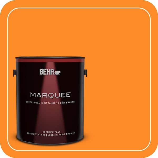 BEHR MARQUEE 1 gal. #S-G-280 Mango Madness Flat Exterior Paint & Primer