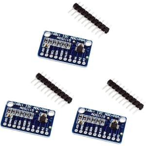 ADS1115 16 Bit 4 Channel I2C nalog-to-Digital ADC Converter with Programmable Gain Amplifier (3-Pack)