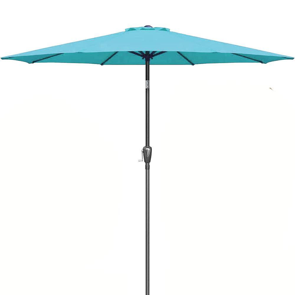 9 ft. Patio Umbrella Outdoor Market Table Umbrella with Push Button Tilt/Cr