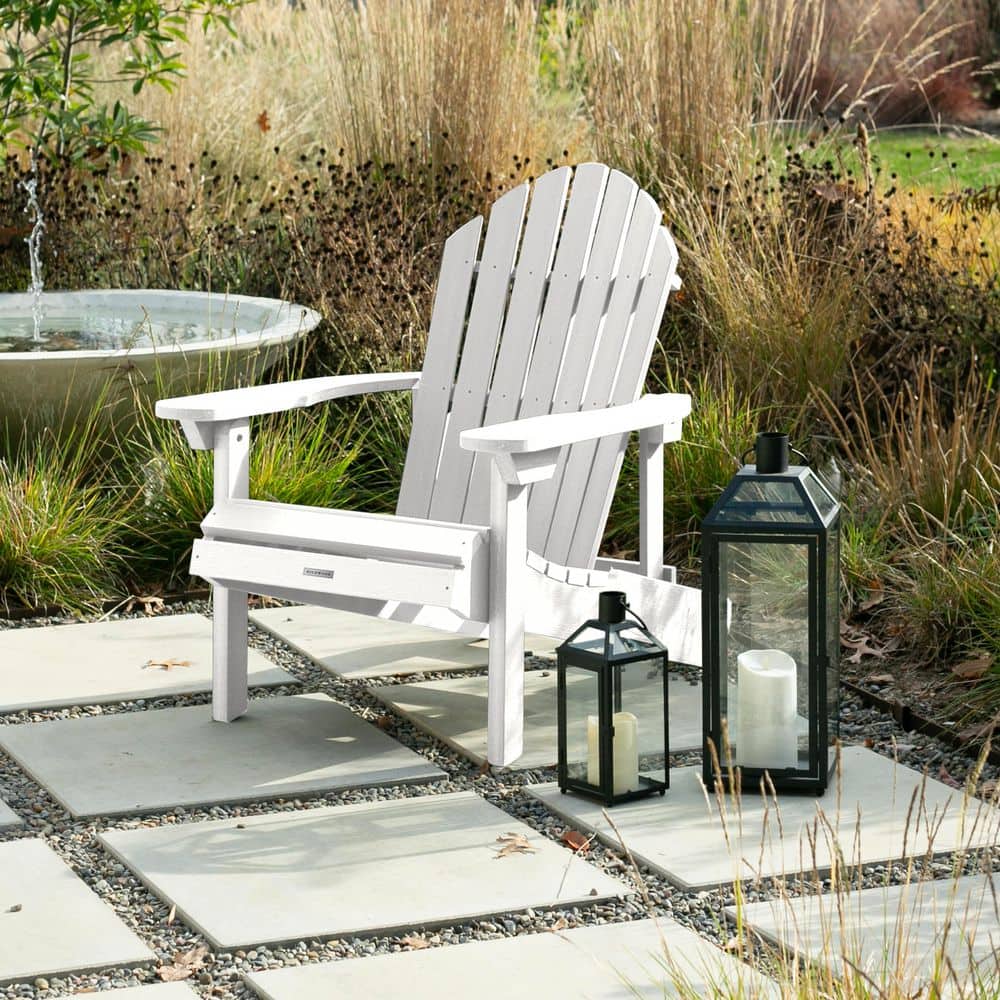 Highwood Hamilton White Folding and Reclining Plastic Adirondack