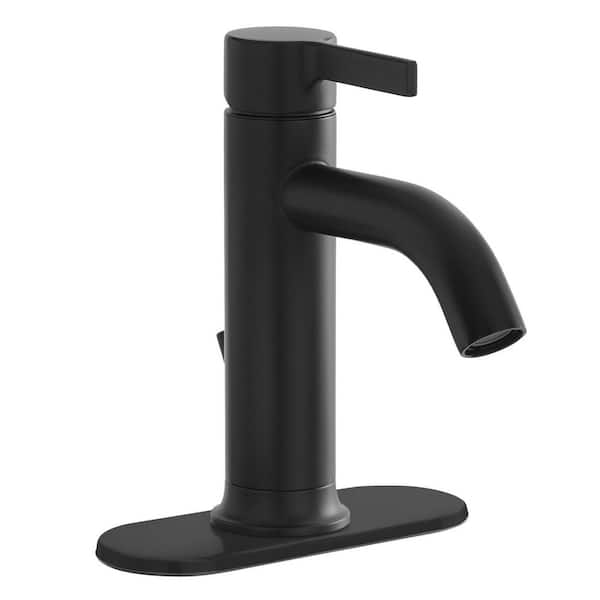 Glacier Bay Ryden Single-Handle Single-Hole Bathroom Faucet in Matte Black