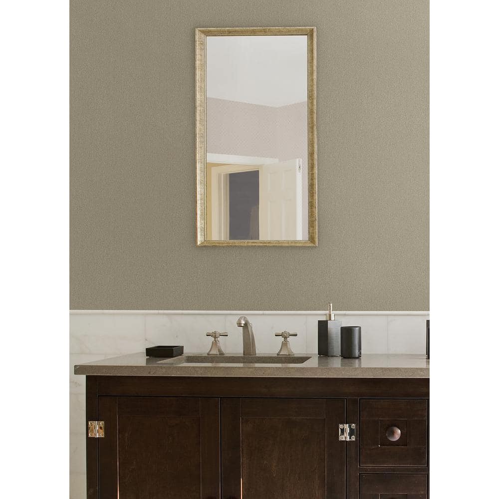Melvin White and Silver Stria Non-Woven Wallpaper
