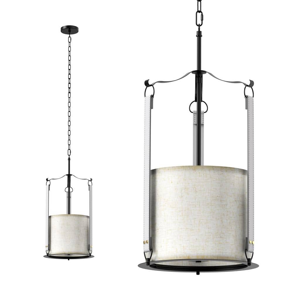 3-Light Black Industrial Fabric Leather Lampshade Design Farmhouse Metal Pendant lights Fixture for Kitchen Island price history on PriceWatchPro