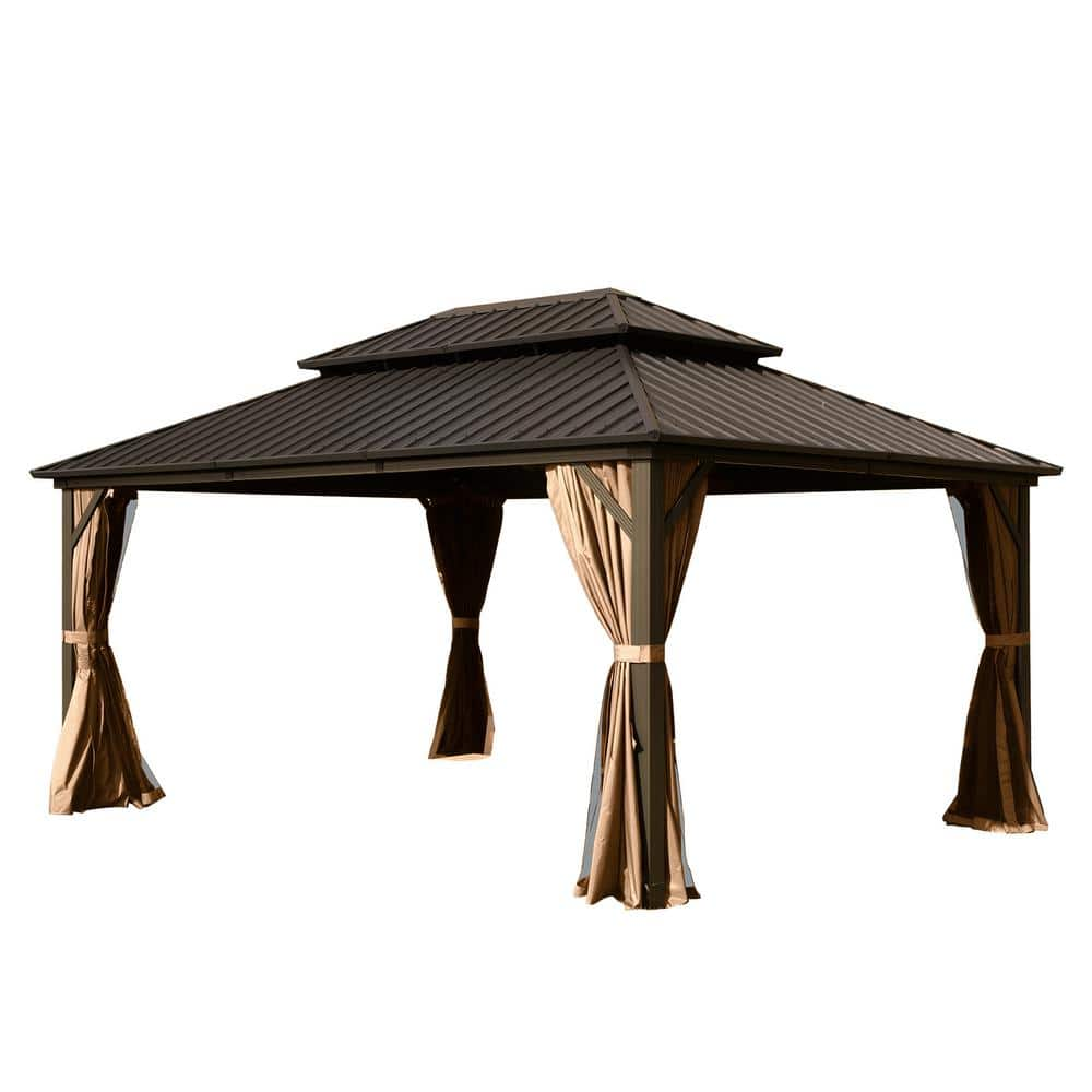 domi outdoor living 10 ft. x 12 ft. Aluminum Hardtop Gazebo with ...