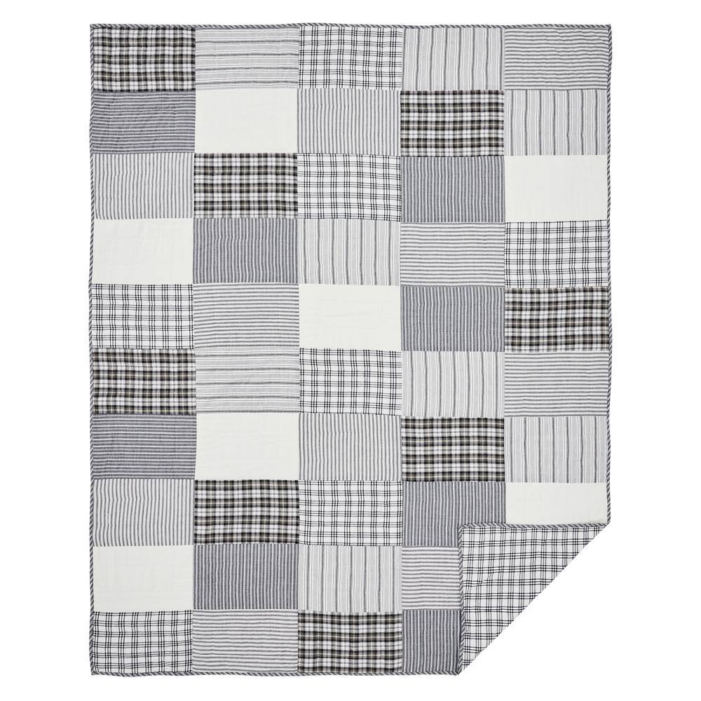 Sawyer Mill Black and White Cotton Twin Reversible Quilt