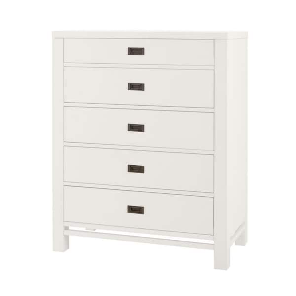 Home Decorators Collection Calden Bright White 5-Drawer Chest of
